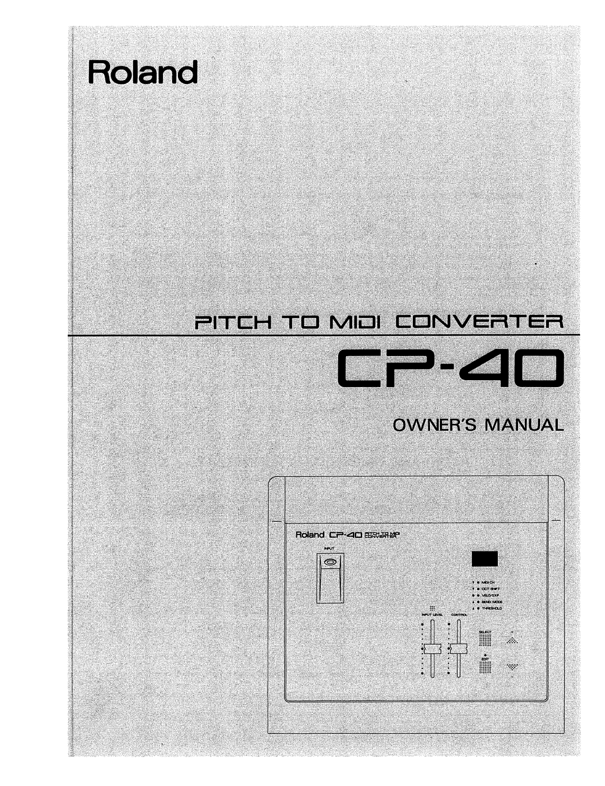 Roland CP 40 Service Manual