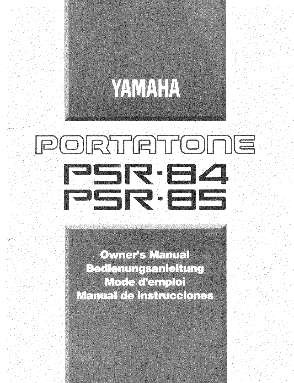 Yamaha PSR-84, PSR-85 Owner's Manual