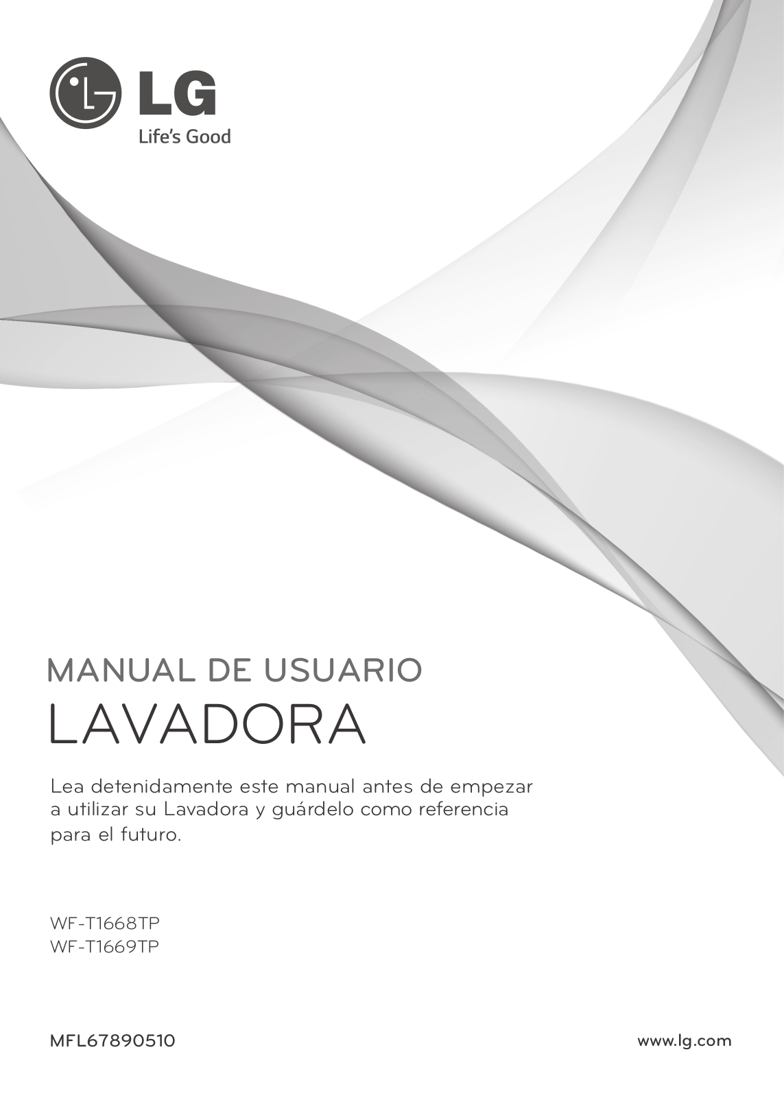 LG WF-T1668TP user manuals