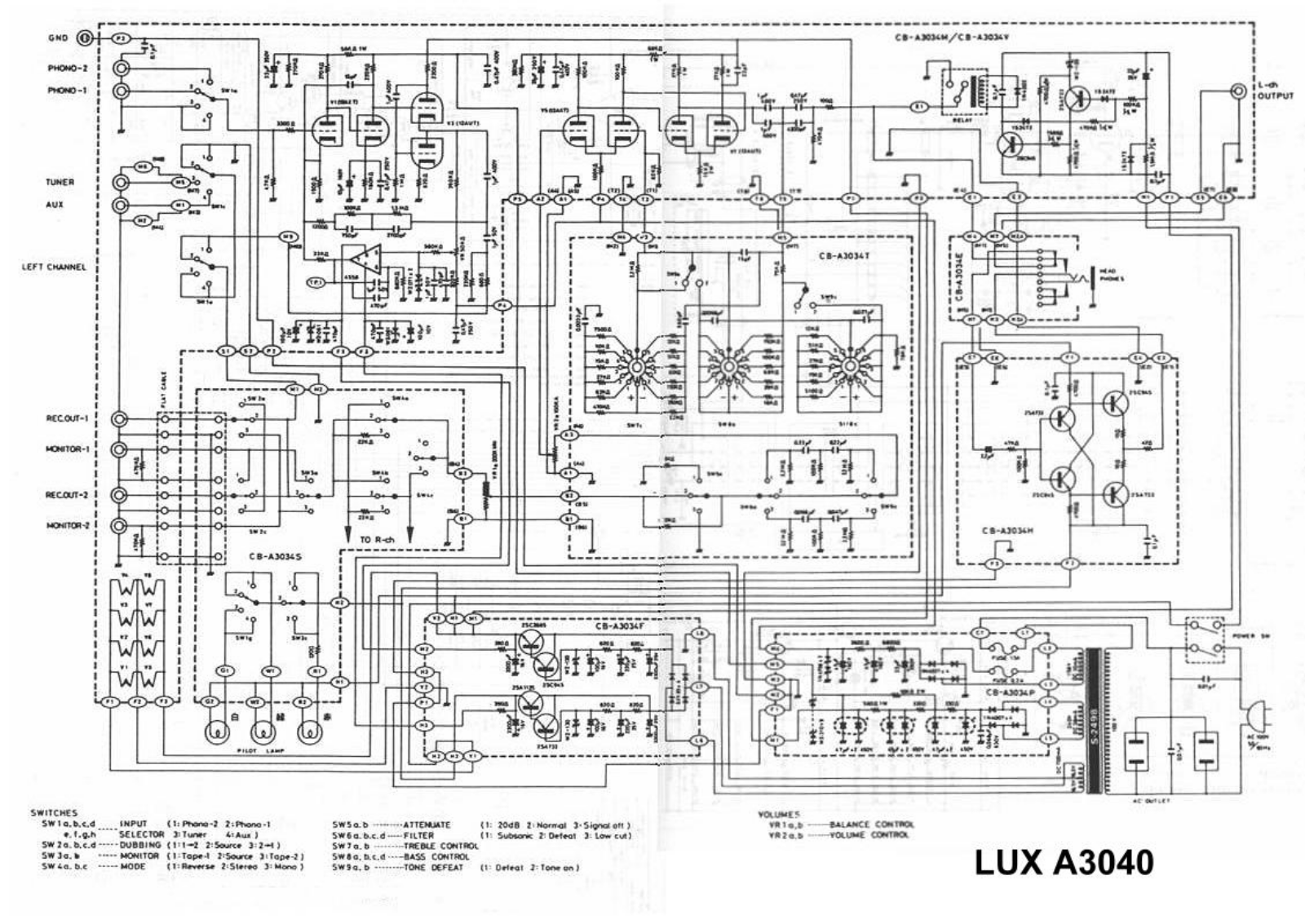 Luxman A-3040 Schematic