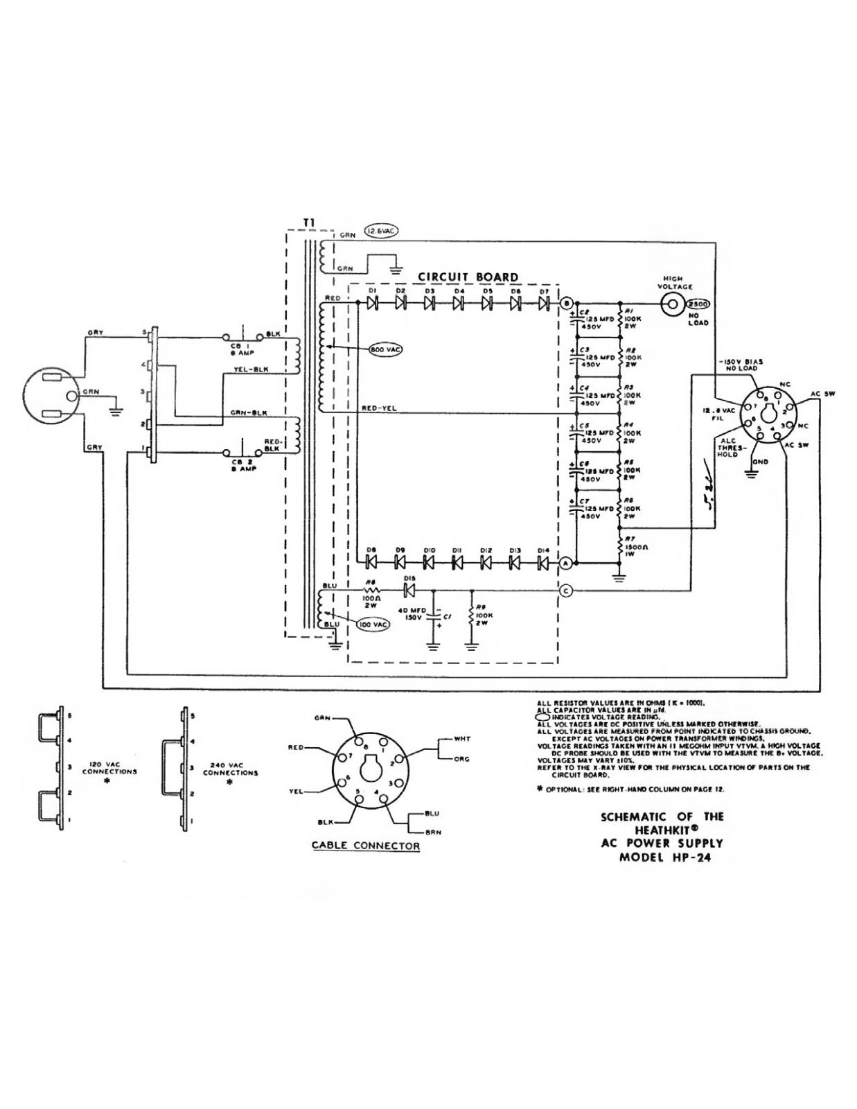 Heath Heathkit HP-24 Schematic Diagram