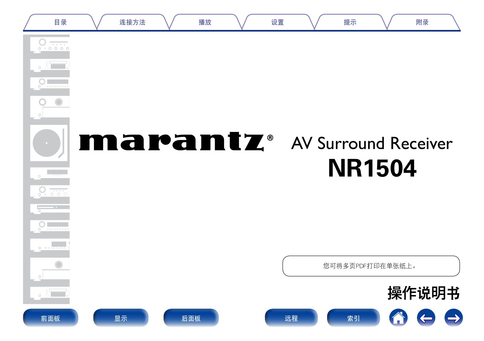 Marantz NR1504 Owner's Manual