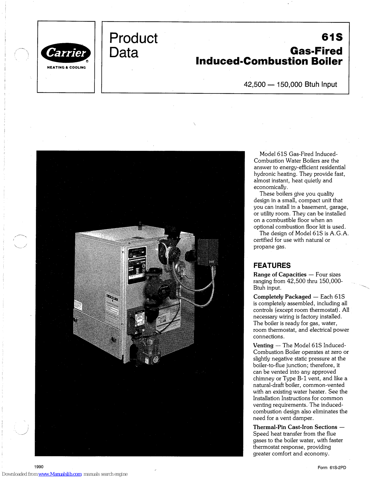 Carrier 61S, 61SWB042101, 61SWB075101, 61SWB112101, 61SWB150101 Product Data - ManualMachine.com