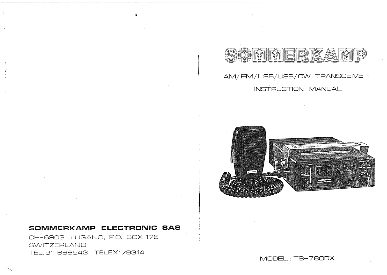 Sommerkamp TS780DX User Manual