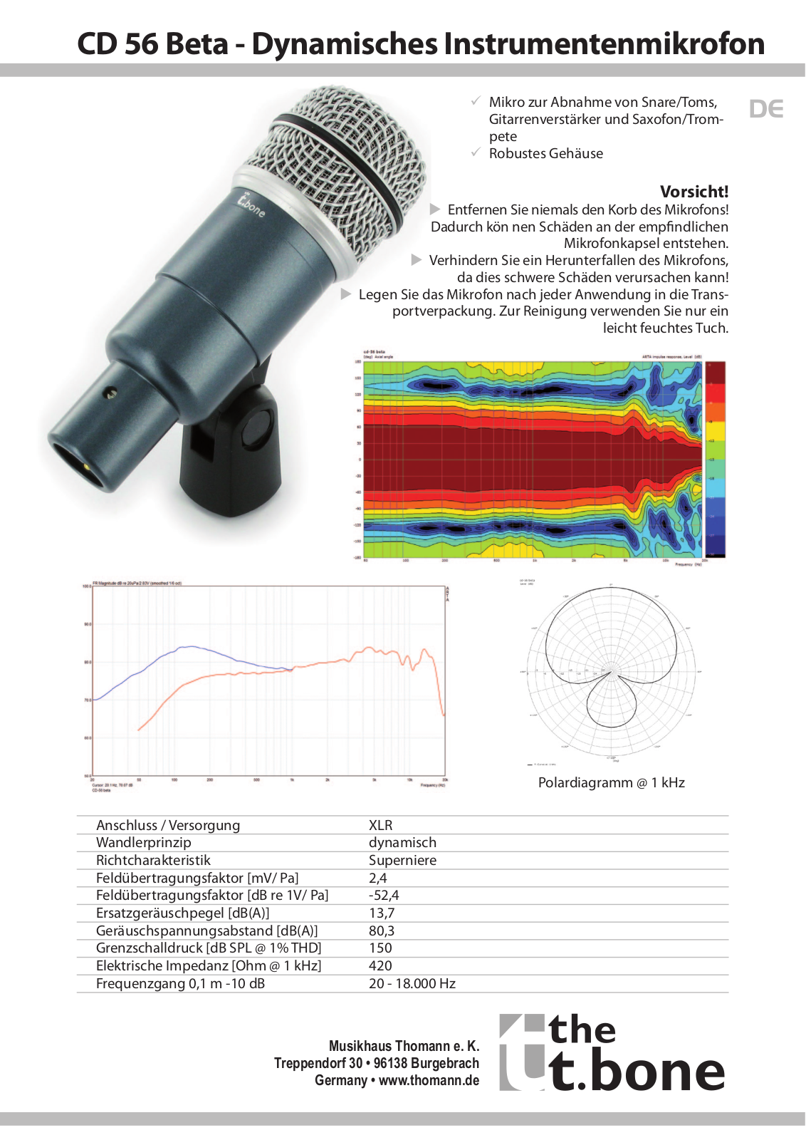 the t.bone CD 56 Beta User Manual