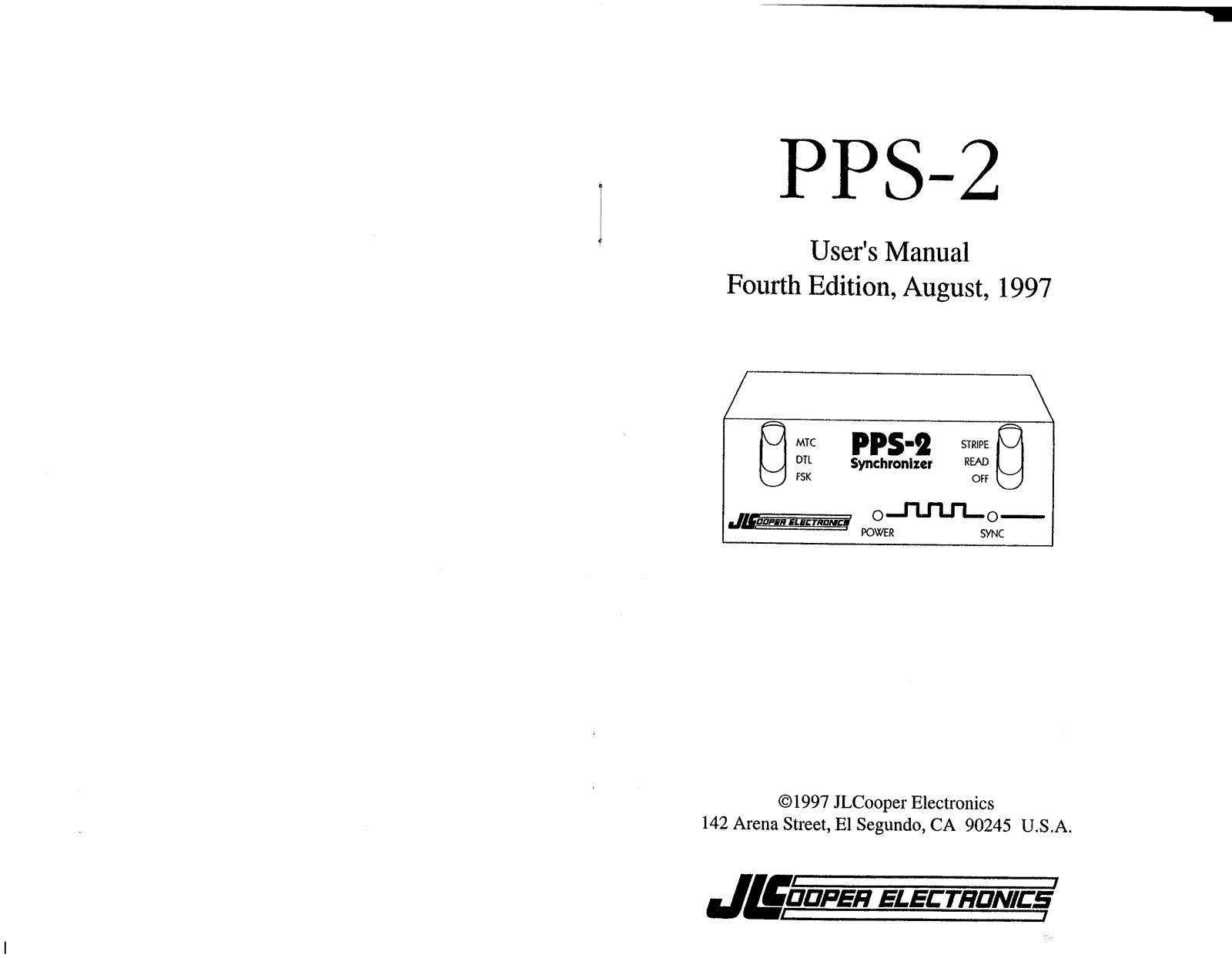 Jlcooper electronics PPS-2 User Manual