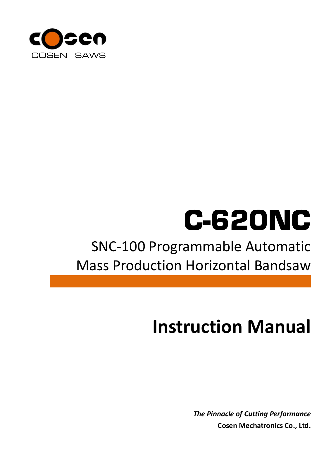 Cosen C-620NC User guide - ManualMachine.com
