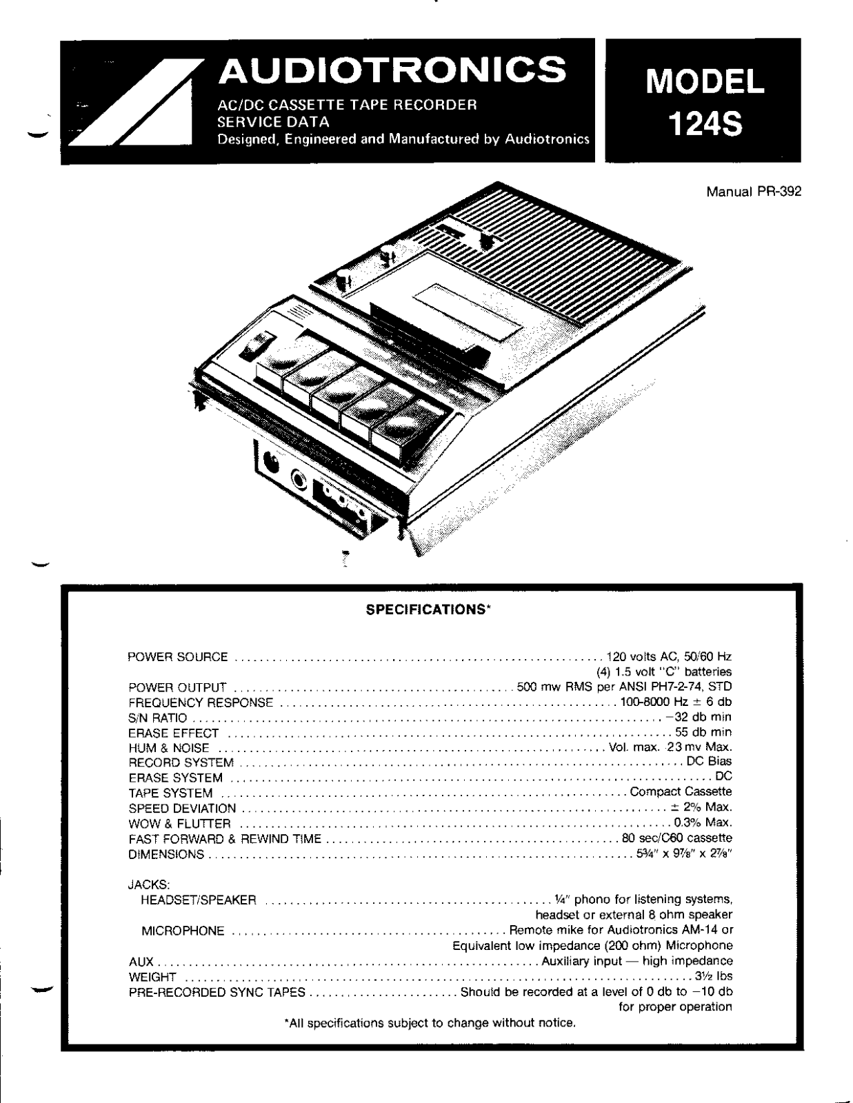 Audiotronics 124S User Manual - ManualMachine.com