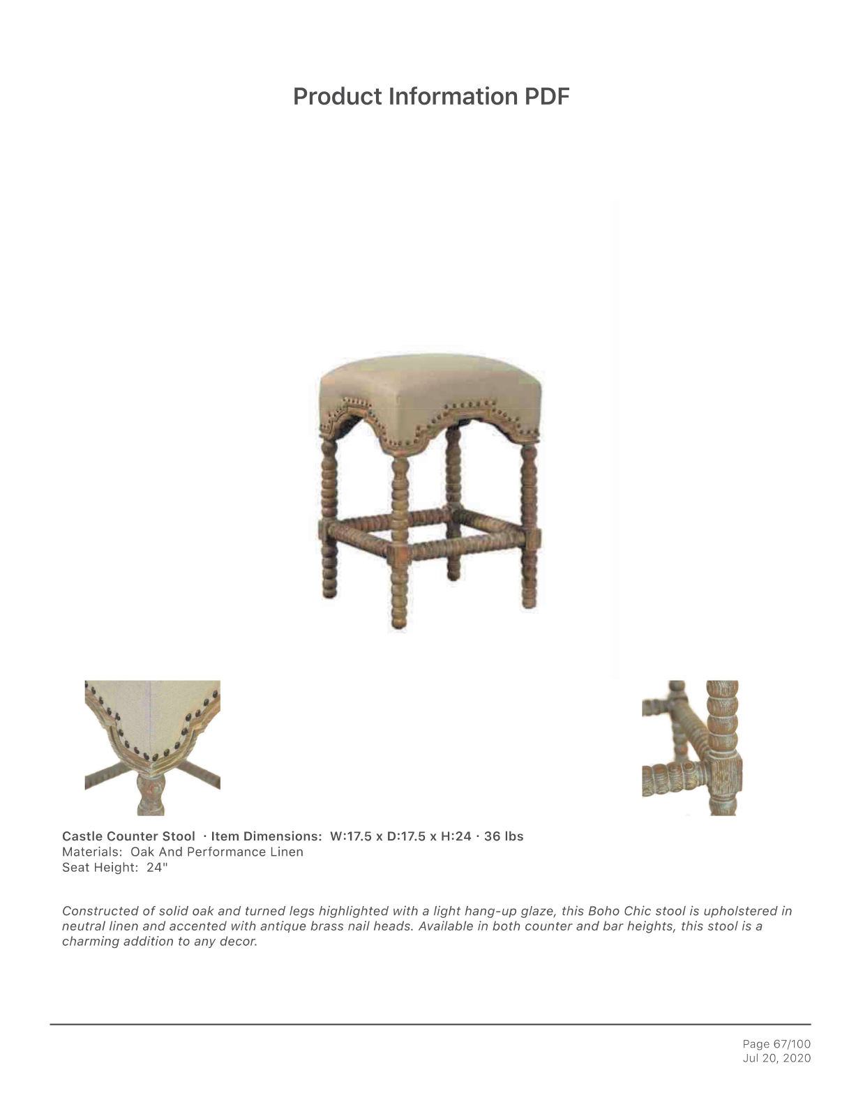 Furniture Classics FCD2967 Specifications - ManualMachine.com