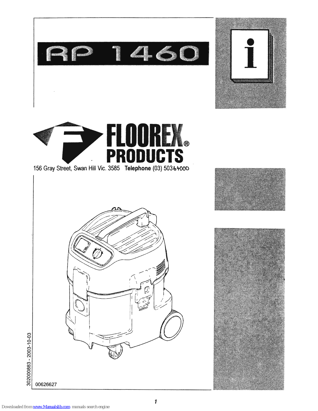 floorex RP 1460 User Manual