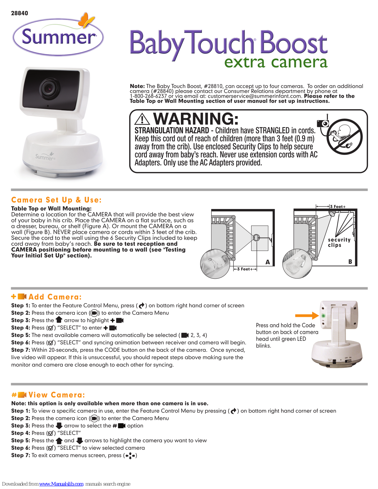 Summer 28840, BabyTouch Boost 28840 Instructions Manual - ManualMachine.com