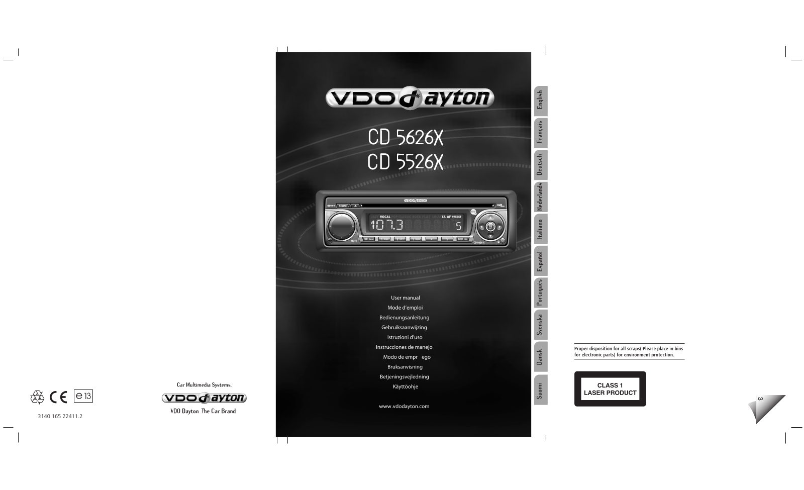 Vdo dayton CD 5626 X, CD 5526 X User Manual