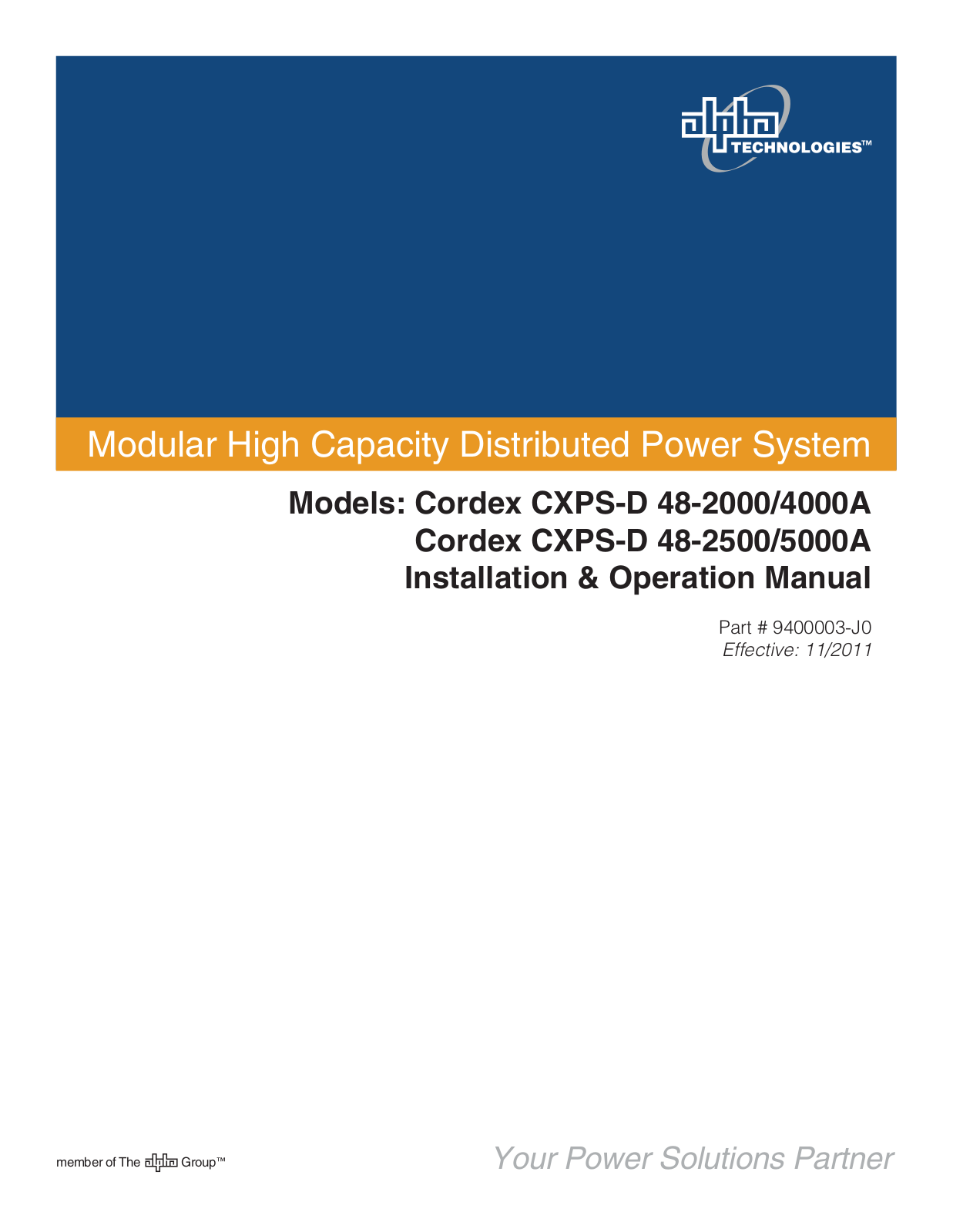 Alpha CXPS-D 48-2500-5000A User Manual