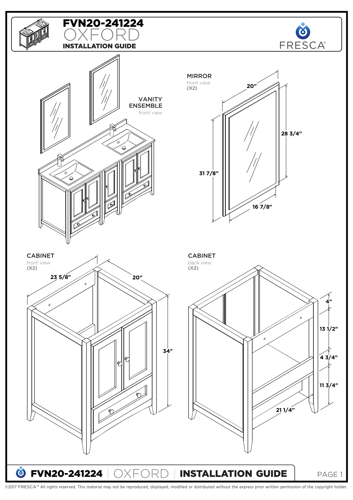 Fresca FBH1914 Installation & Assembly - ManualMachine.com