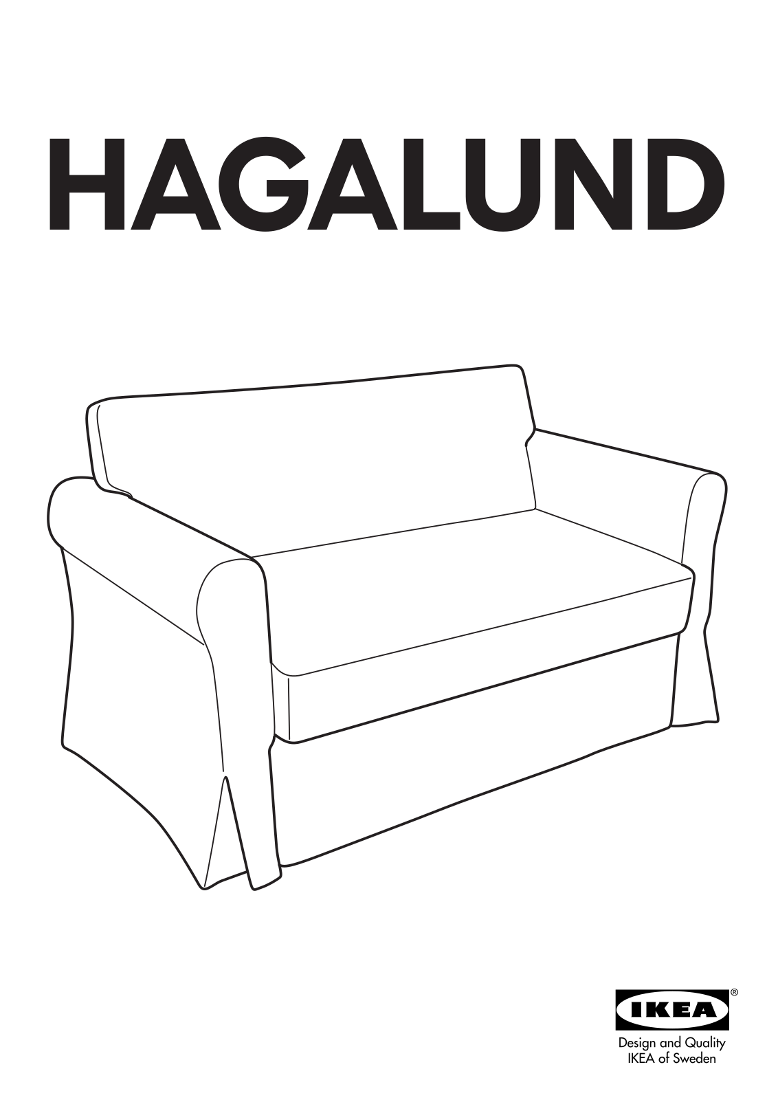 IKEA HAGALUND SOFA BED FRAME Assembly Instruction