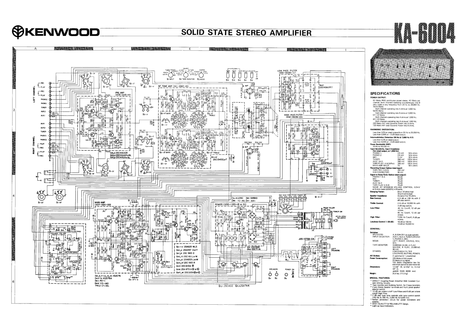 Kenwood KA-6004 Schematic