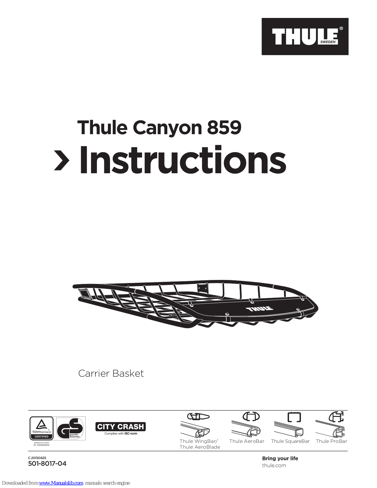 Thule Canyon 859 Instructions For