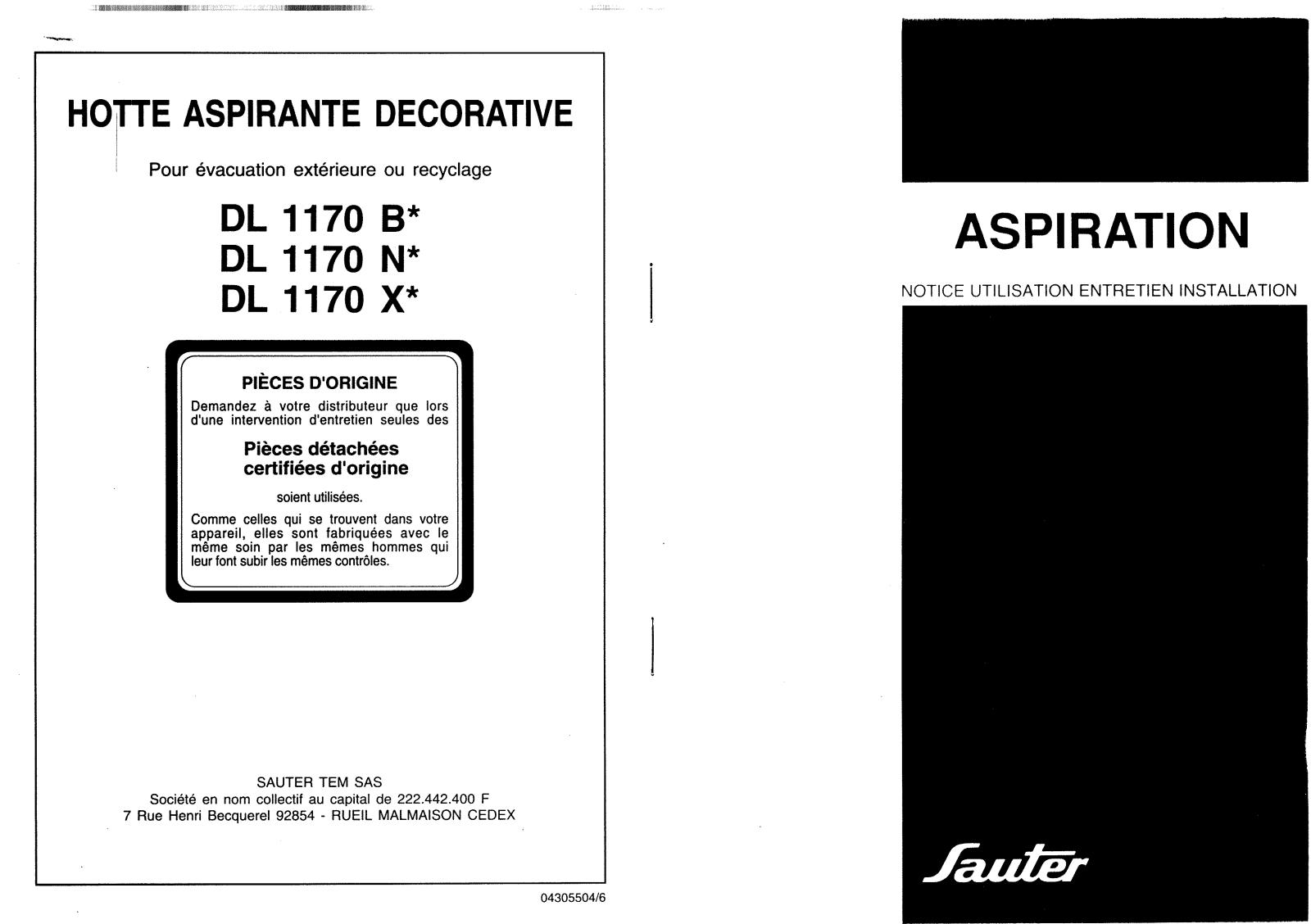 Sauter DL 1170 B, DL 1170 N User Manual