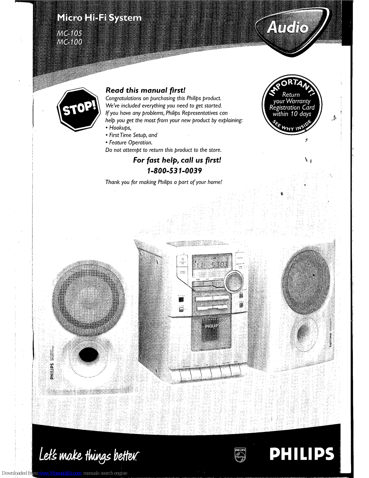 Philips MG-105, MG-100 User Manual