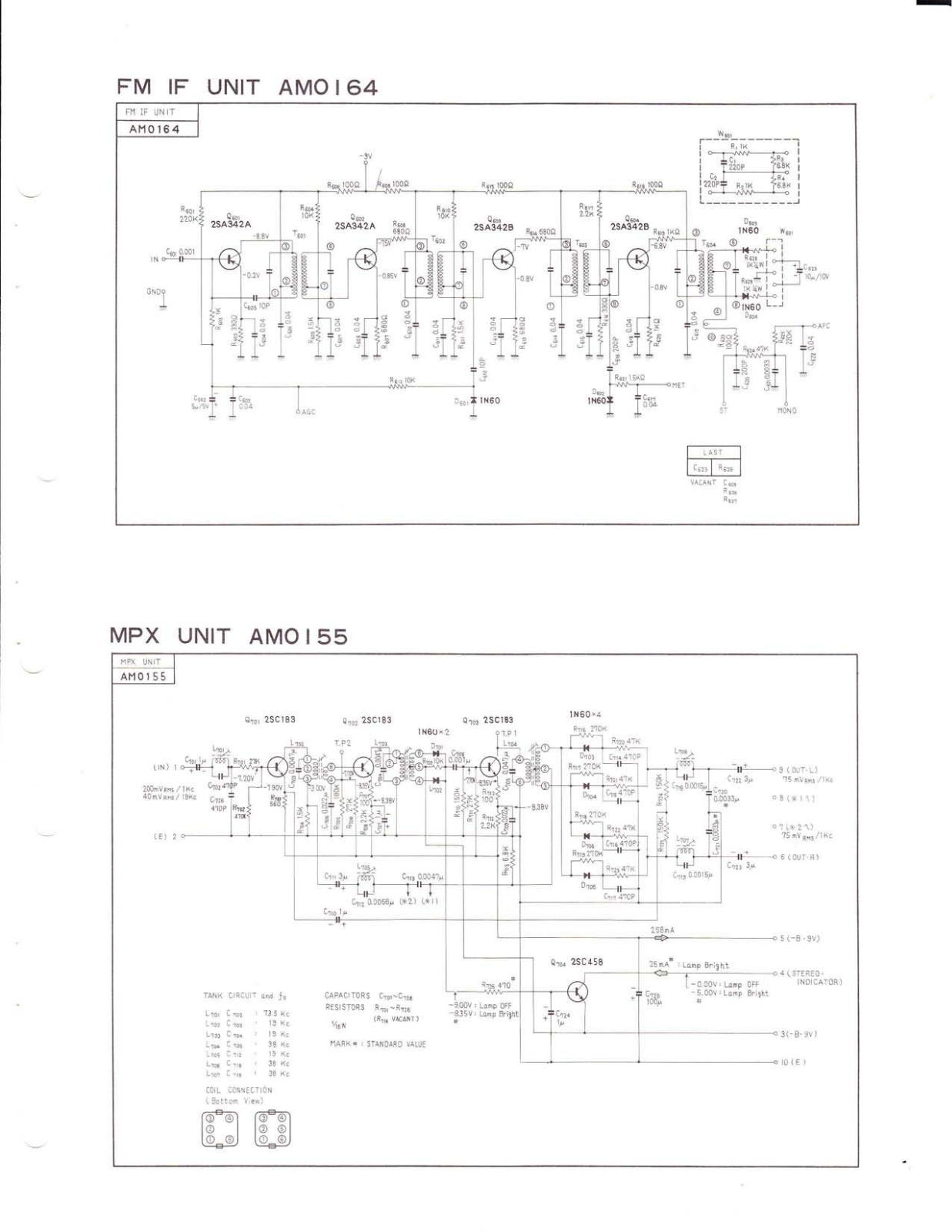 Pioneer AM0164, AM0155 Schematic