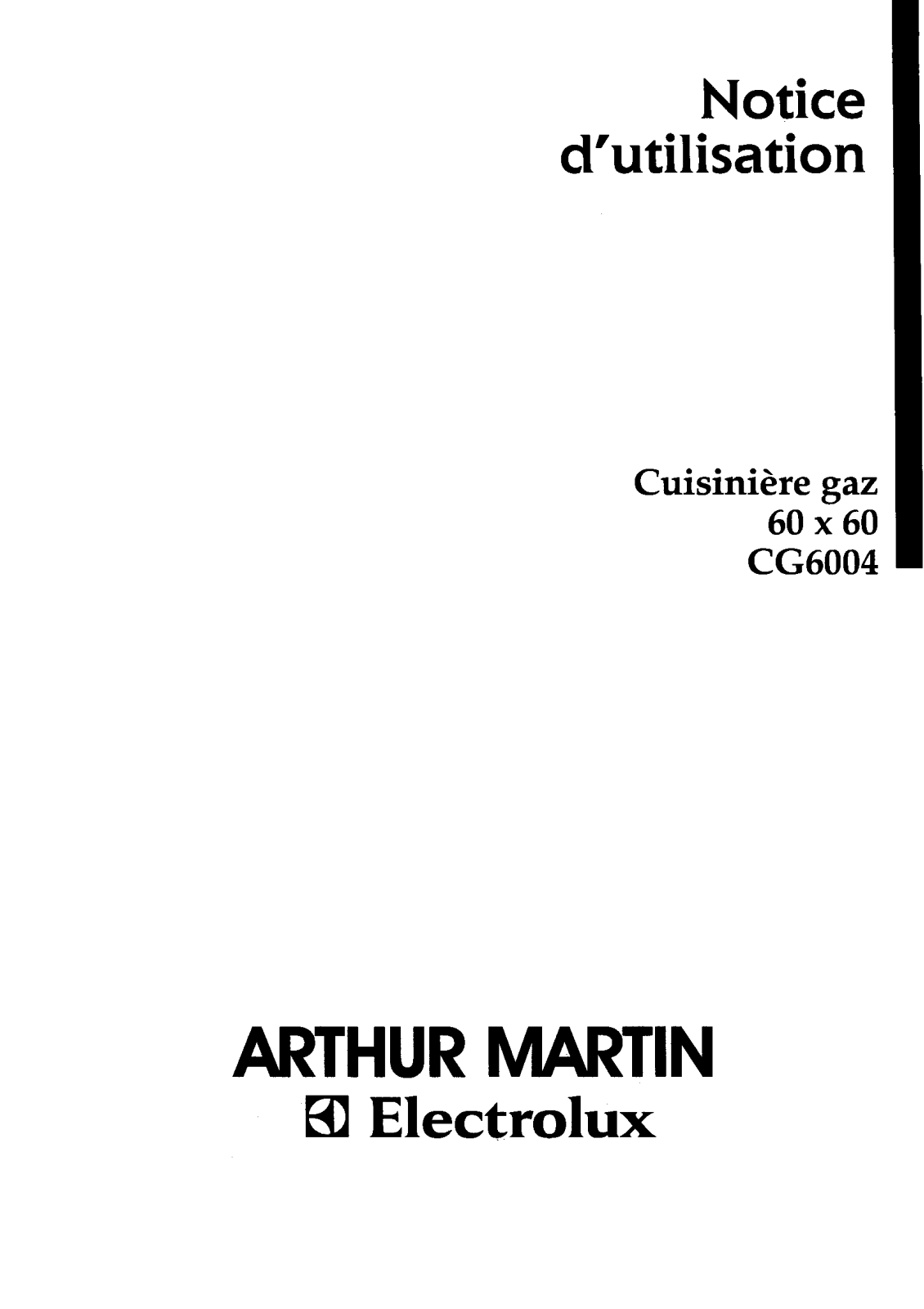 Arthur martin CG6004 User Manual