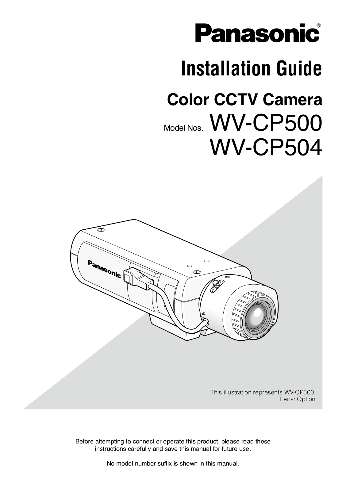 Panasonic WV-CP504, WV-CP500 User Manual