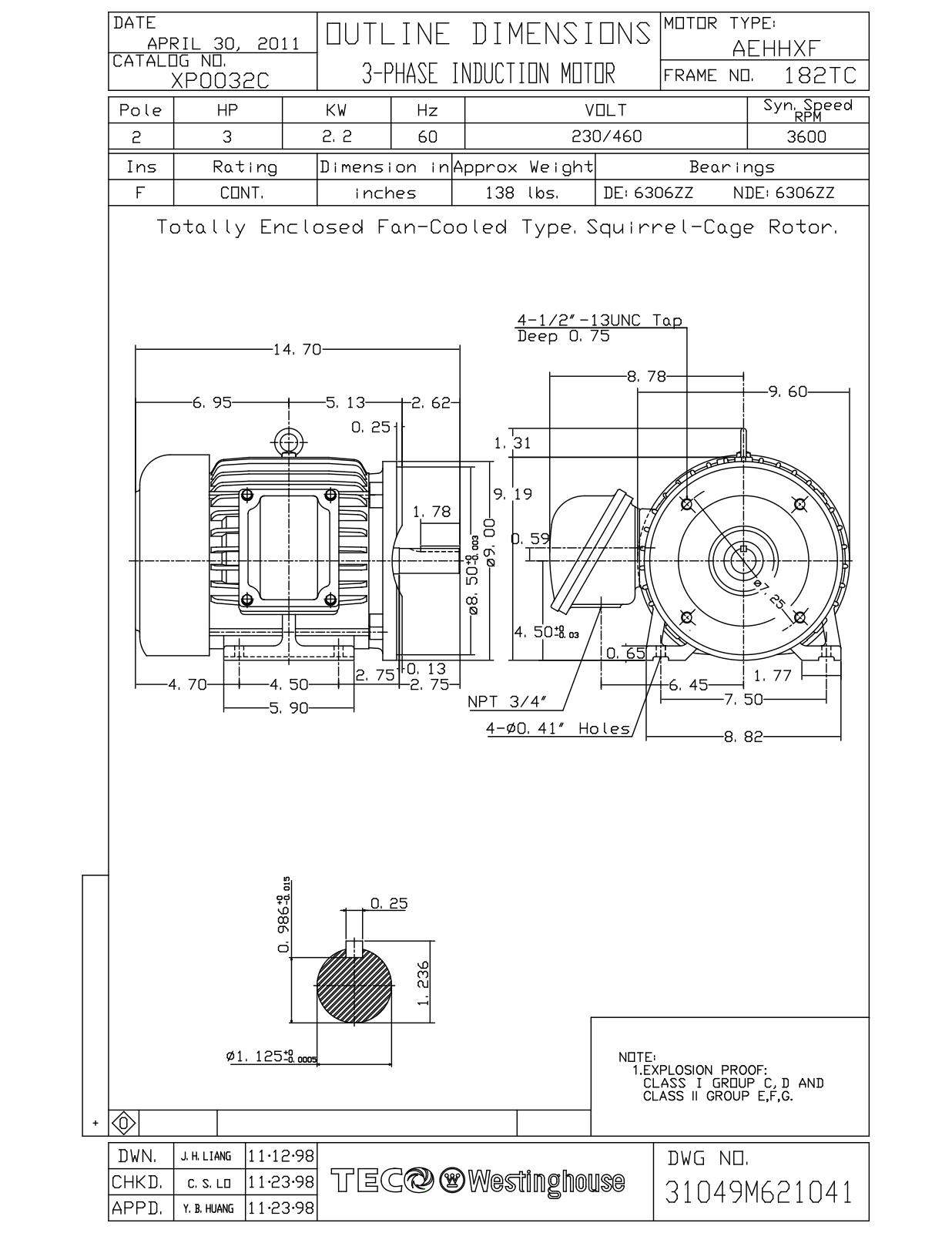 Teco XP0032C Reference Drawing