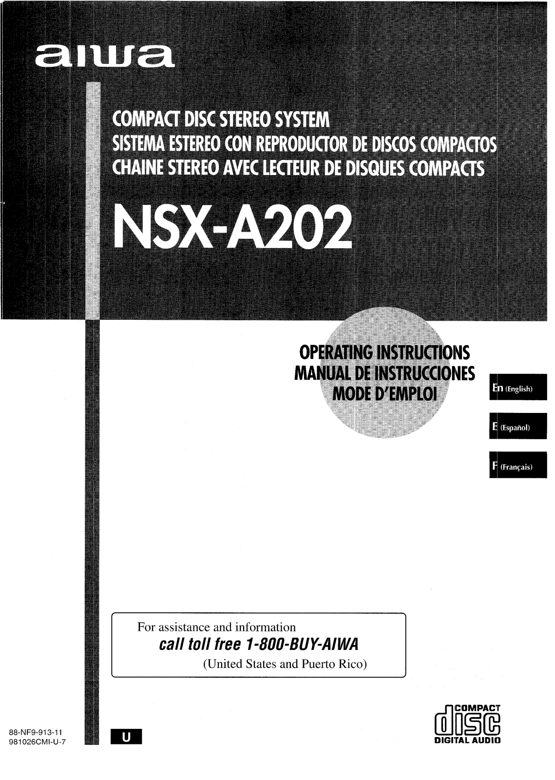 Sony CXNA202 Operating Manual