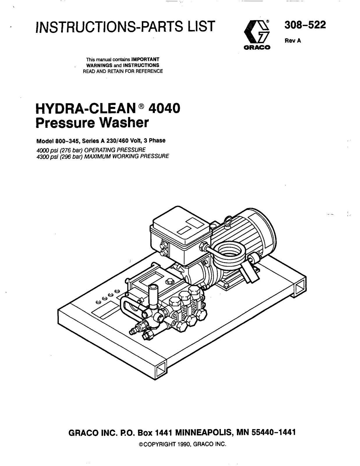 Graco Inc Hydra-Clean 308-522, Hydra-Clean 4040, Hydra-Clean 800-345 User Manual - ManualMachine.com