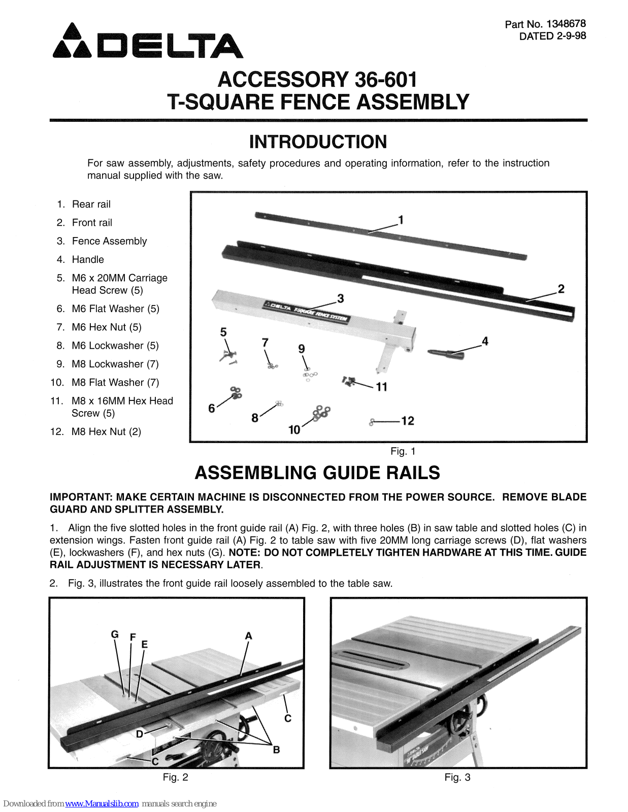 Delta 36-601 Instruction Manual