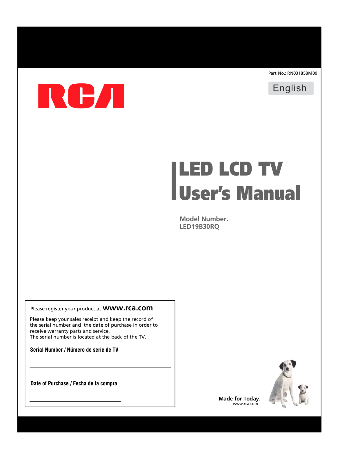 RCA LED19B30RQ User Manual