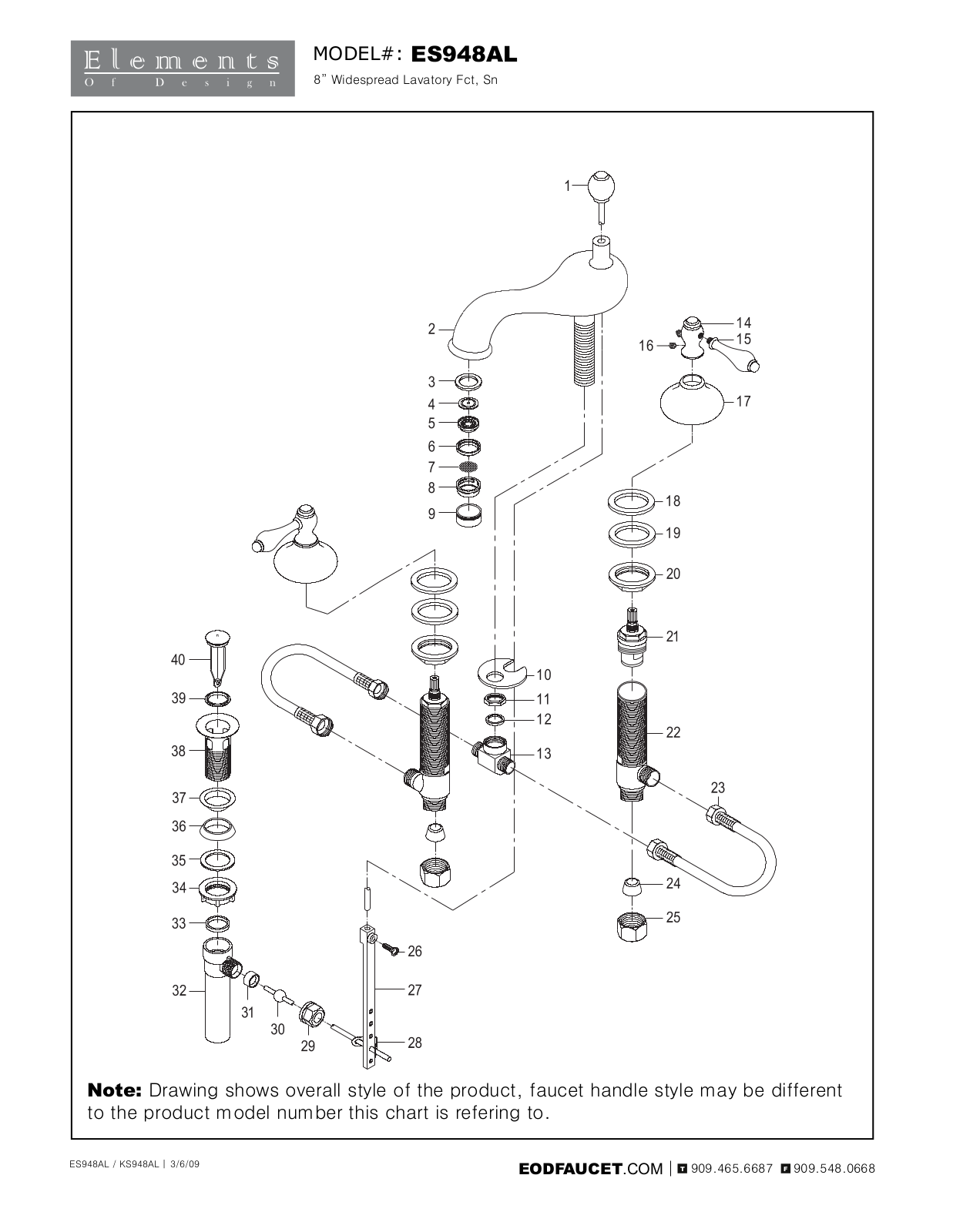 Elements of Design EDE1696 Service Parts - ManualMachine.com