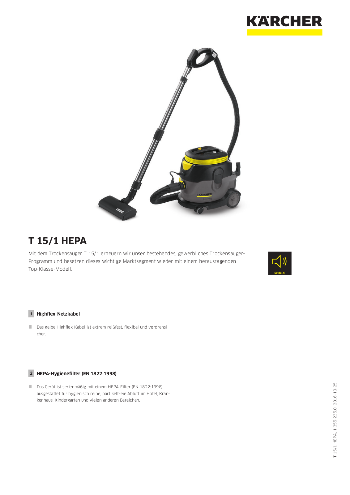 Kärcher T 15-1 HEPA User Manual