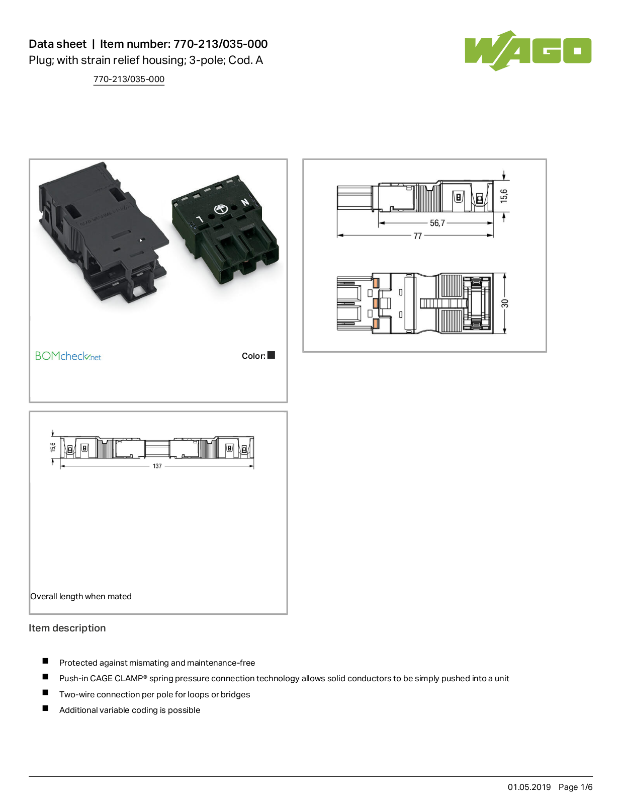 Wago 770-213/035-000 Data Sheet