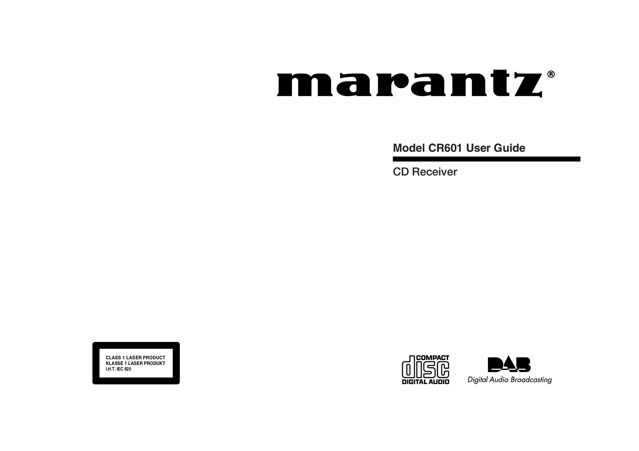 Marantz CR601 User Manual