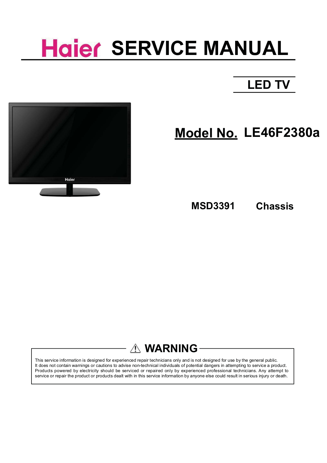 Haier LE46F2380A Schematic