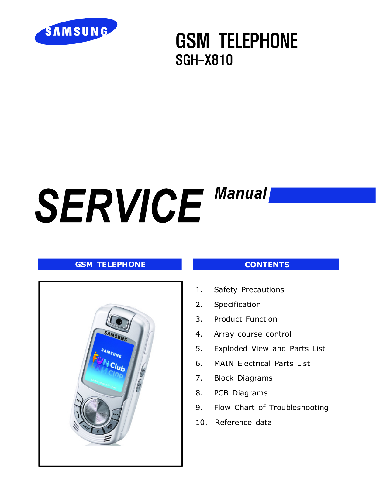 Samsung SGH-X810 Service Manual