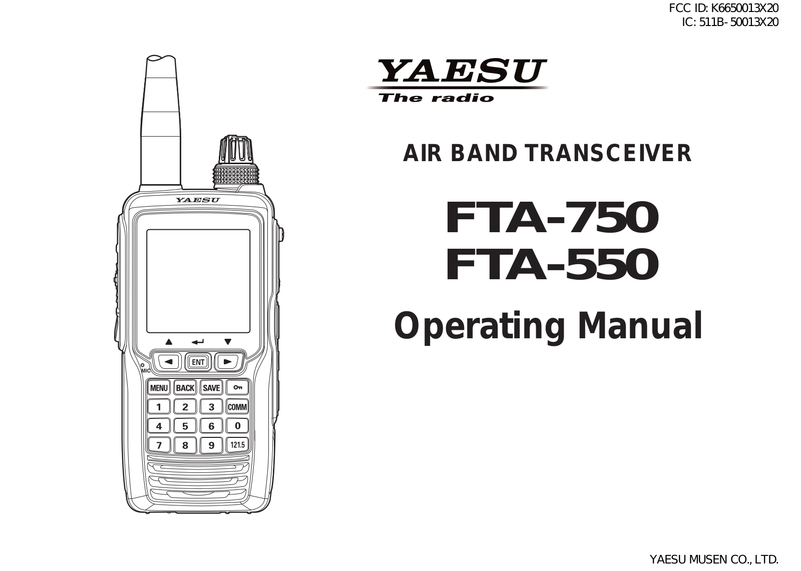 Yaesu Musen 50013X20 User Manual