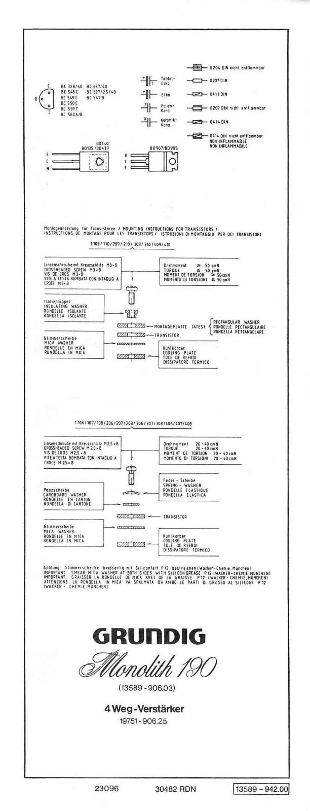 Grundig Monolith-190 Service Manual