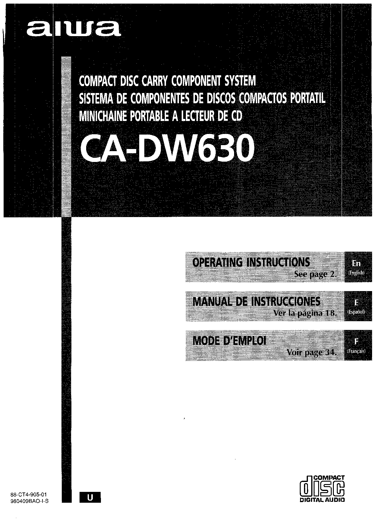 Sony CADW630 User Manual