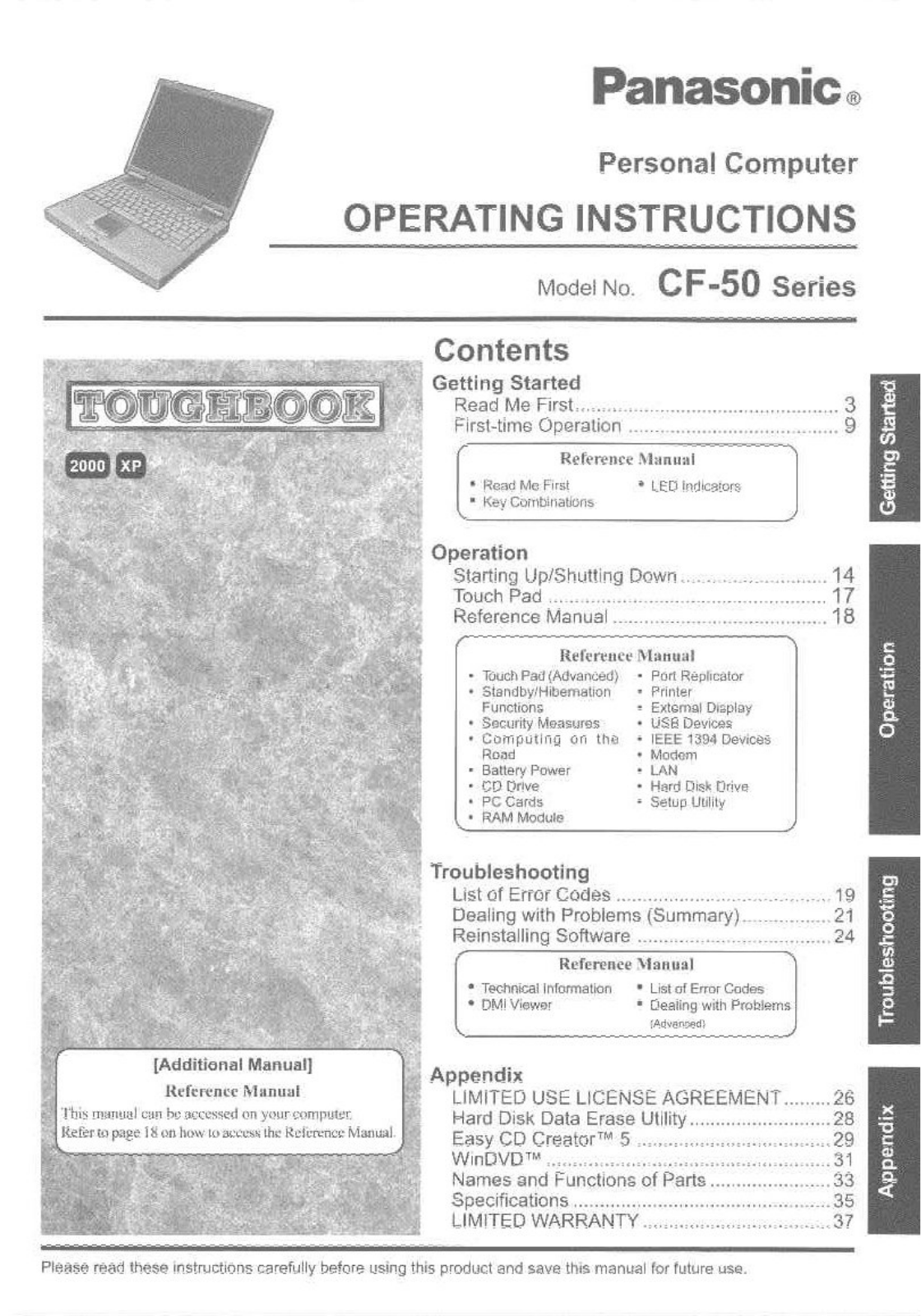 Panasonic CF-50Y4KGUDM User Manual