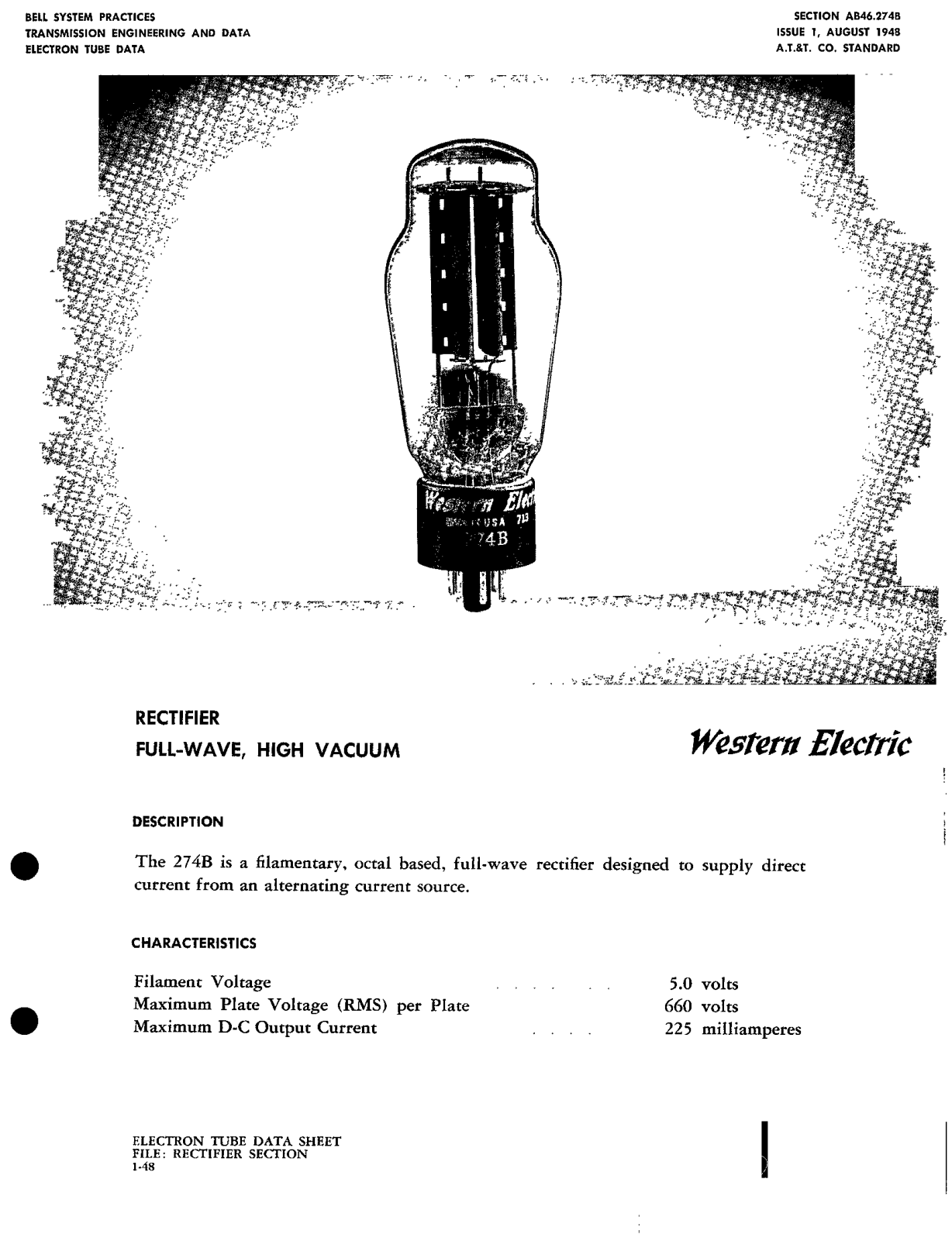 Western Electric 274-B Brochure