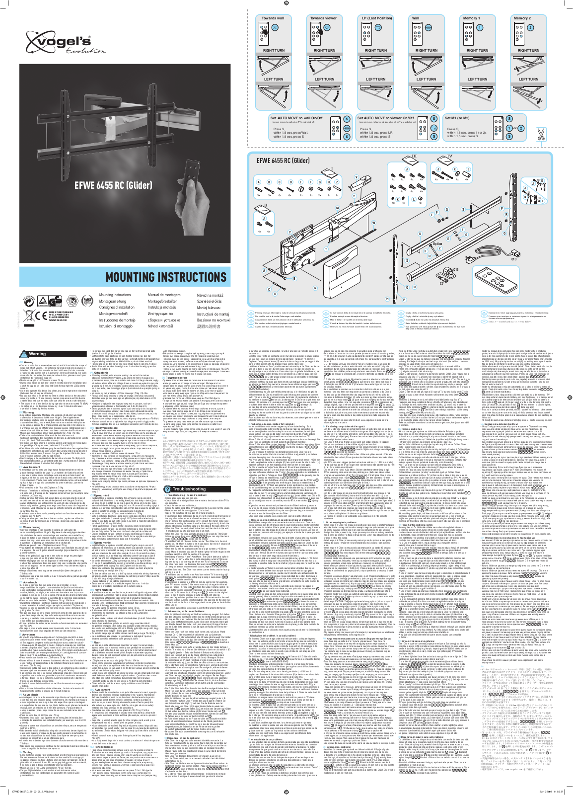 Vogel´s EFWE 6455 RC MOUNTING INSTRUCTIONS