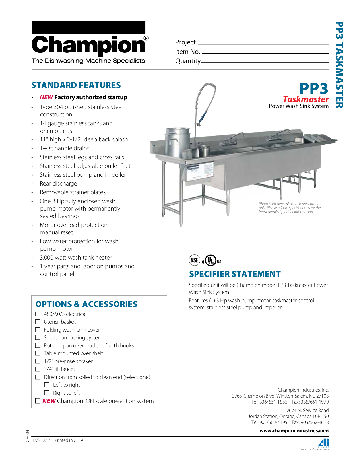 Champion PP-3 User Manual