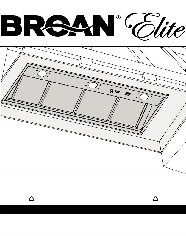 Broan Broam Elite Range Hood User Manual