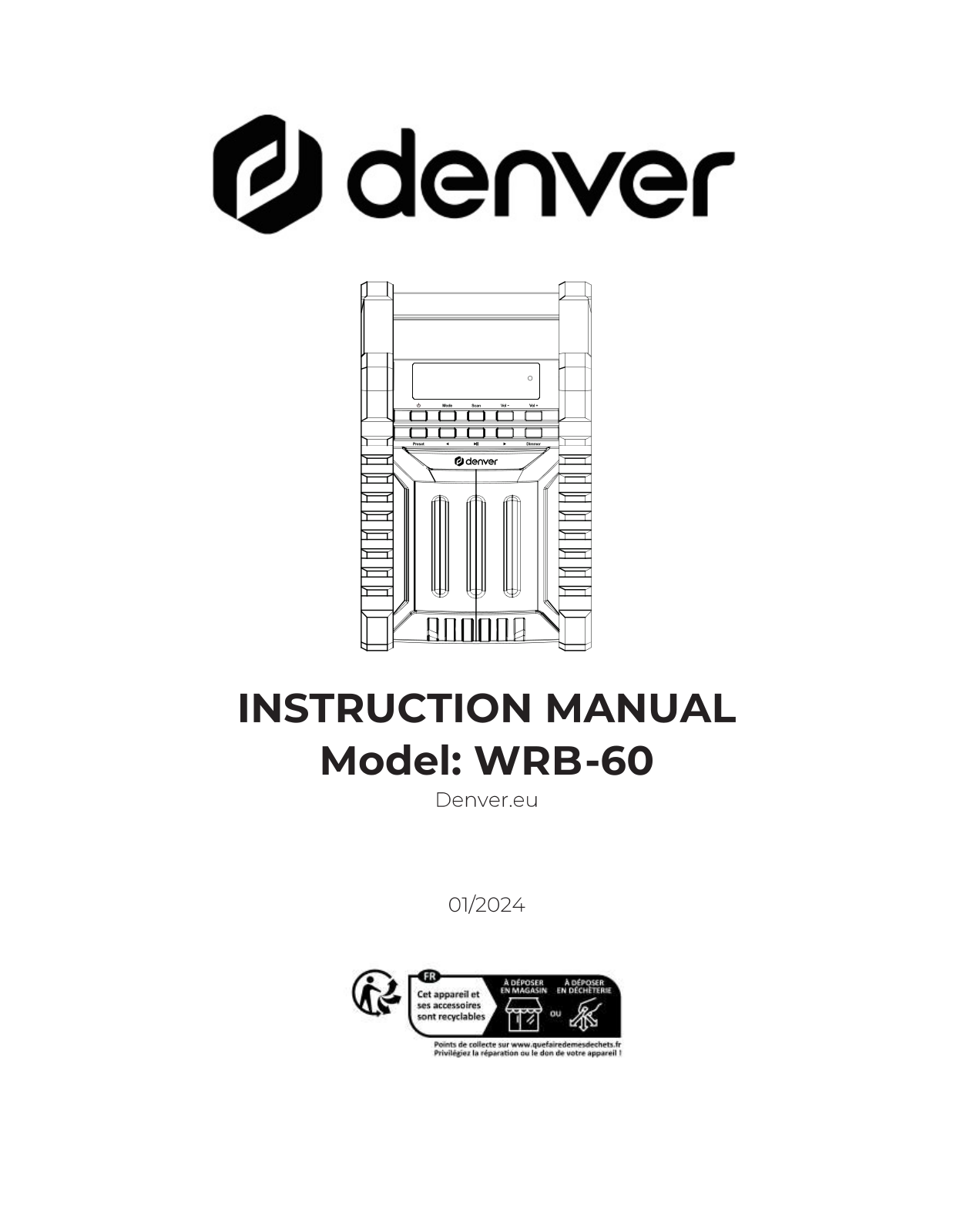 DENVER WRB-60 User guide - ManualMachine.com