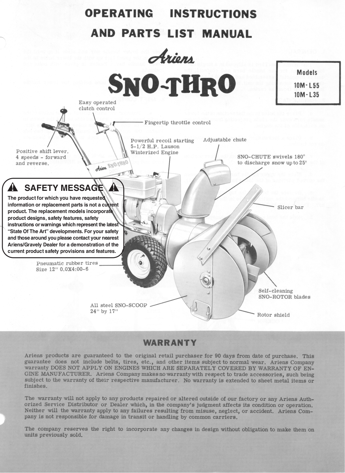 Ariens 10M-L35, 10M-L55 User Manual