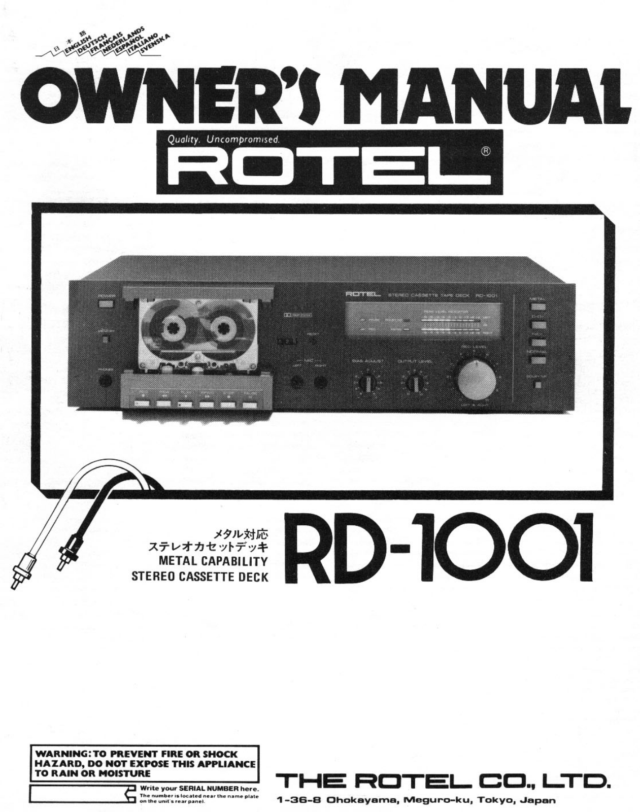 Rotel RD-1001 User Manual