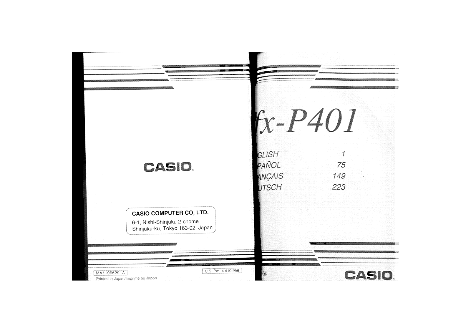 Casio FX-P401 User Manual