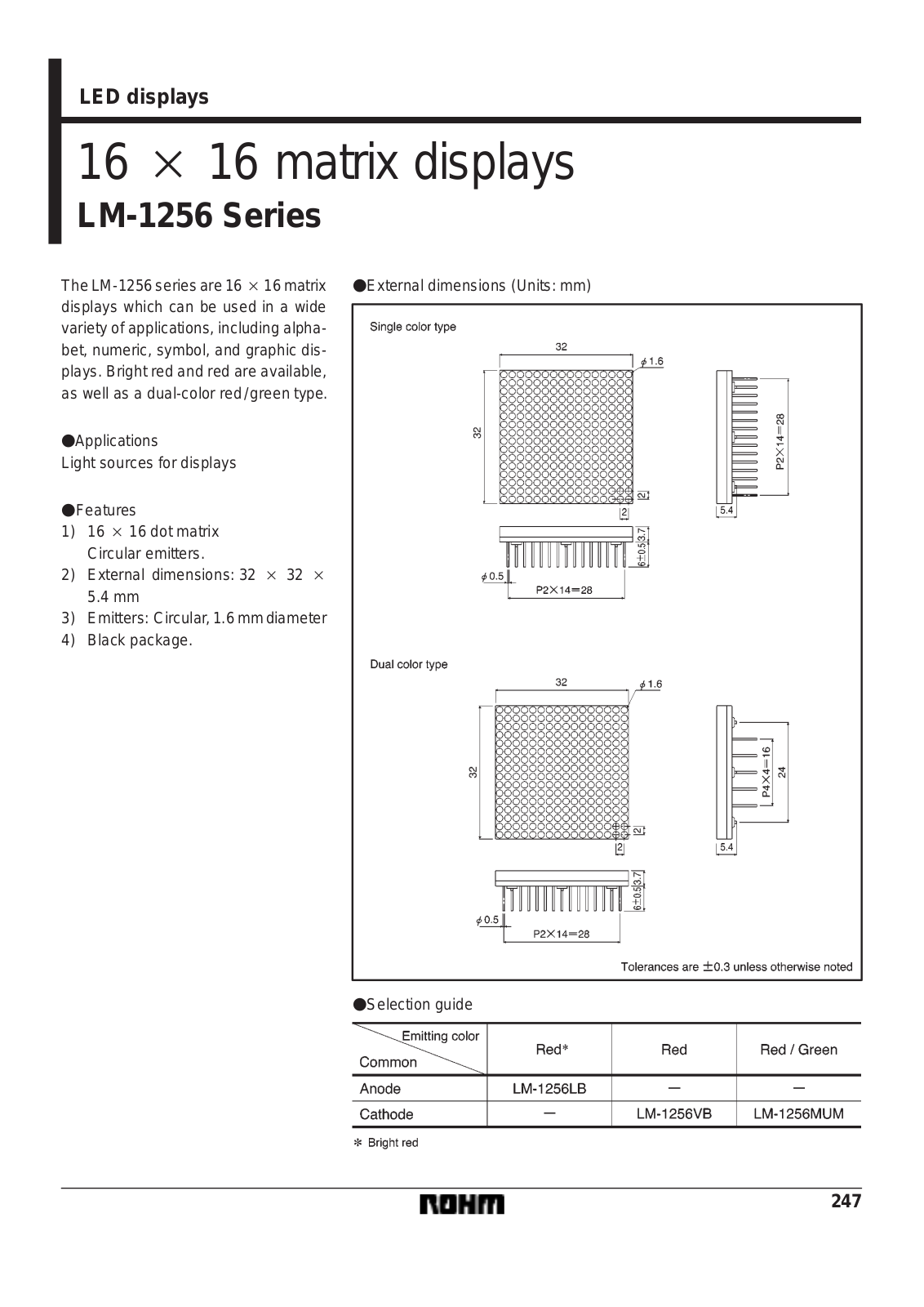 ROHM LM-1256MUM, LM-1256LB, LM-1256VB Datasheet